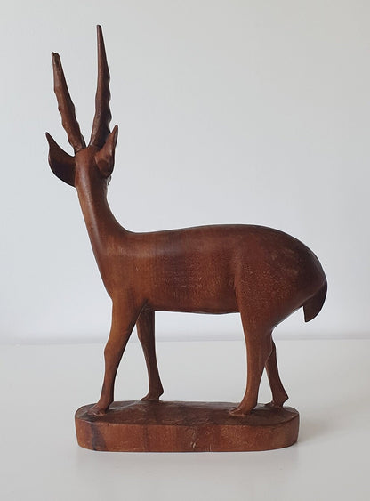 Mid-Century Modern Carved Teak Antelope/Deer/Gazelle