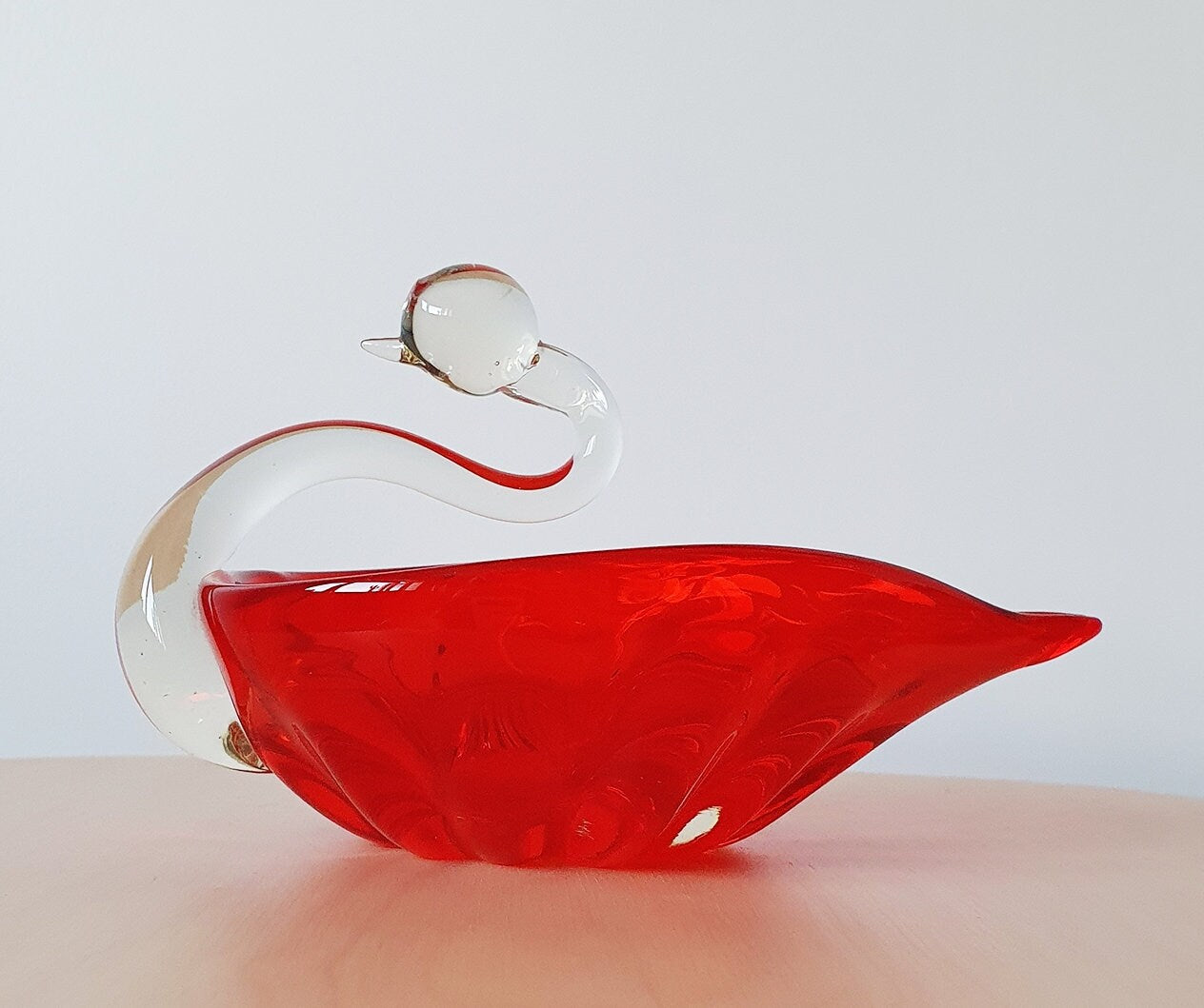 Vintage Italian Murano Art Glass Swan Dish