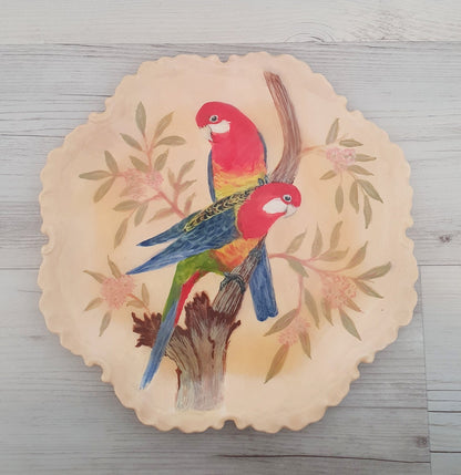 Lovely Hand-Painted Decorative Plate With Parrots