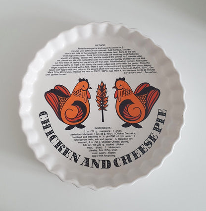 Vintage Retro "Chicken And Cheese Pie" Dish