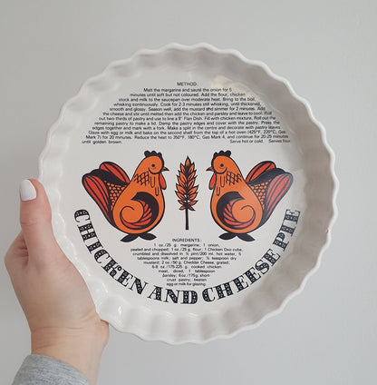 Vintage Retro "Chicken And Cheese Pie" Dish