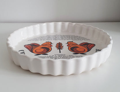 Vintage Retro "Chicken And Cheese Pie" Dish