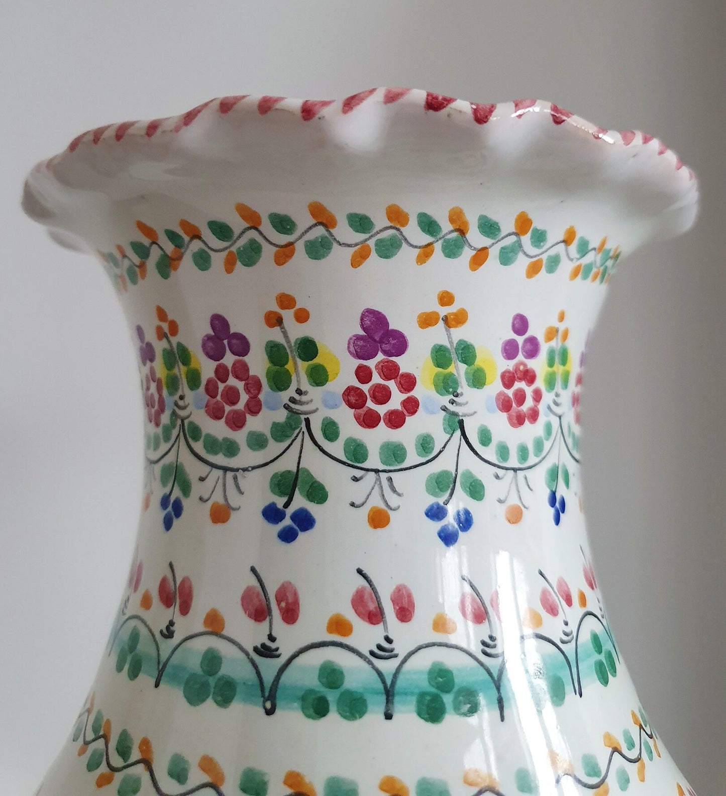 Cruz Puente Del Arzobispo Hand Painted Pottery Vase from Spain