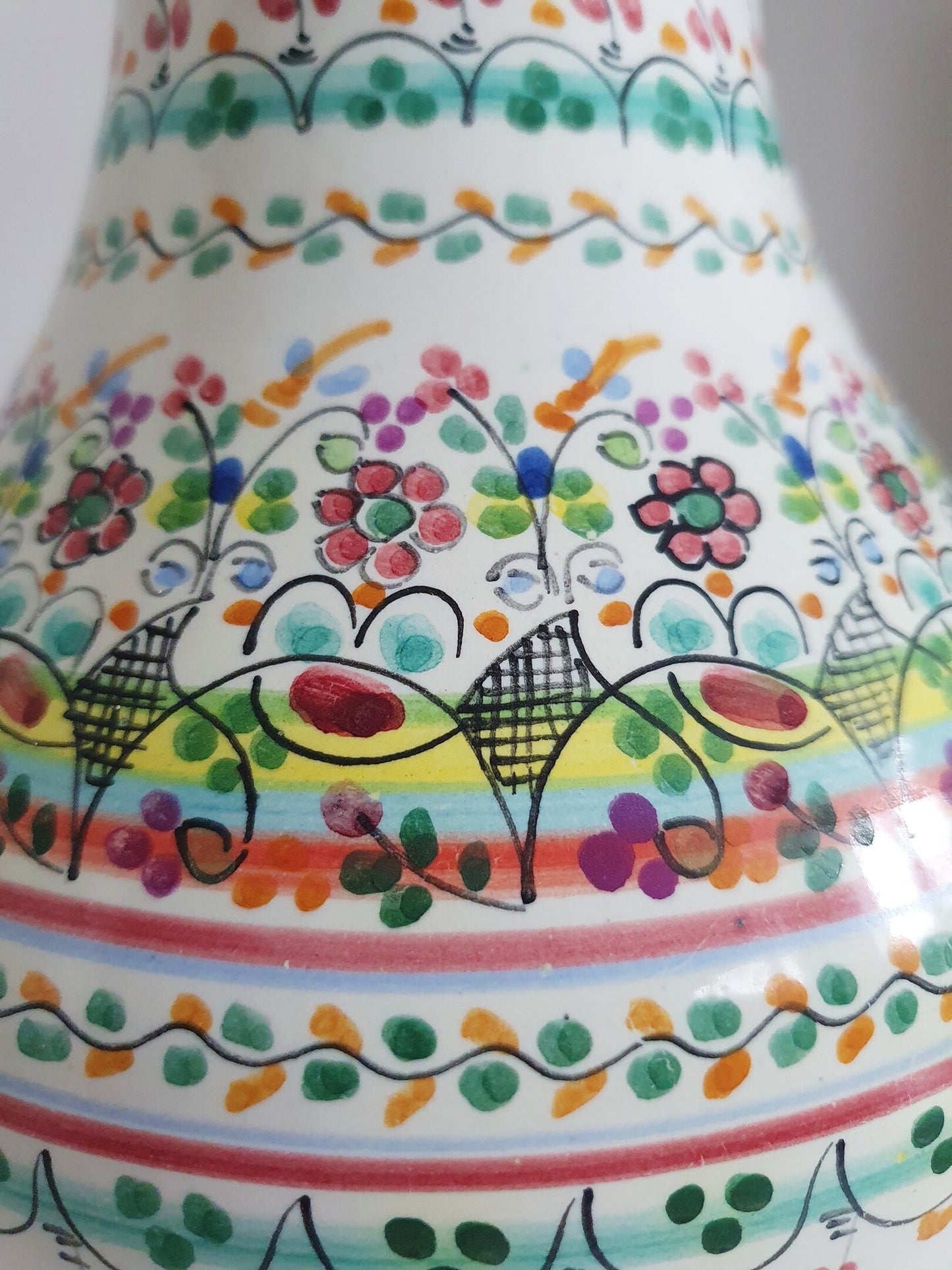 Cruz Puente Del Arzobispo Hand Painted Pottery Vase from Spain