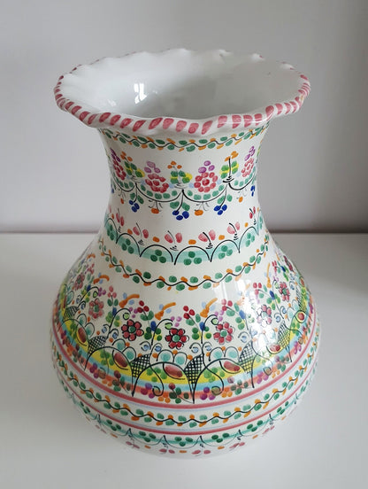 Cruz Puente Del Arzobispo Hand Painted Pottery Vase from Spain