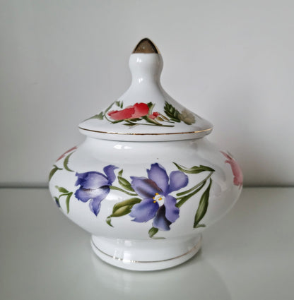 Royal Crest Porcelain Lidded Storage Jar/Trinket Pot