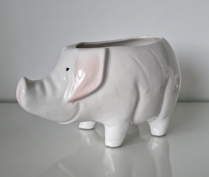 Vintage Park Rose Pottery Bridlington Pig Design Plant Pot