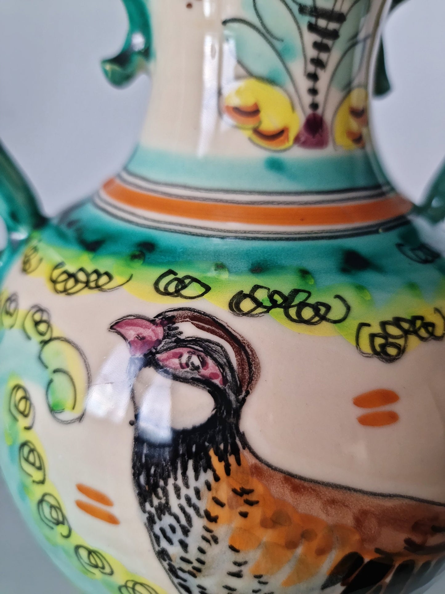 Puente Del Arzobispo Hand Painted Double Handled Pottery Vase/Jug From Spain