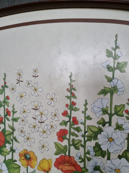 Vintage Large Floral Melamine Serving Tray