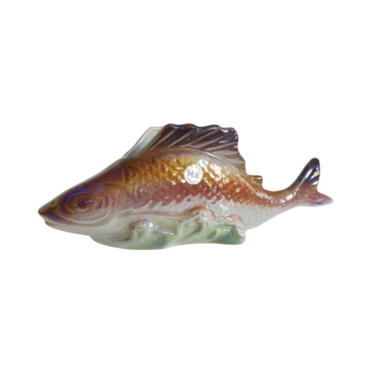 H. Bequet Belgium Quaregnon Lustreware Pottery Fish, Model 705