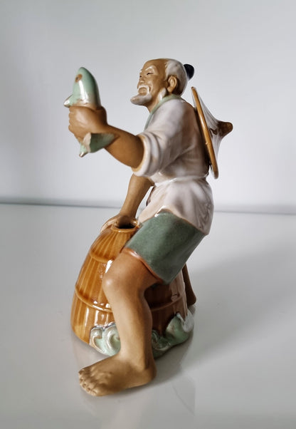 Vintage Shiwan Mudman Fisherman Figurine