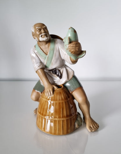 Vintage Shiwan Mudman Fisherman Figurine