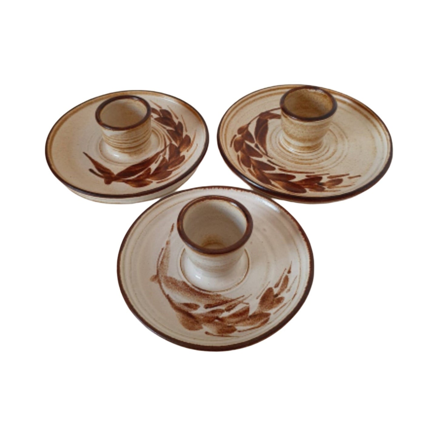 Mid-Century Bakehouse Pottery Candle Holders/Set Of Three