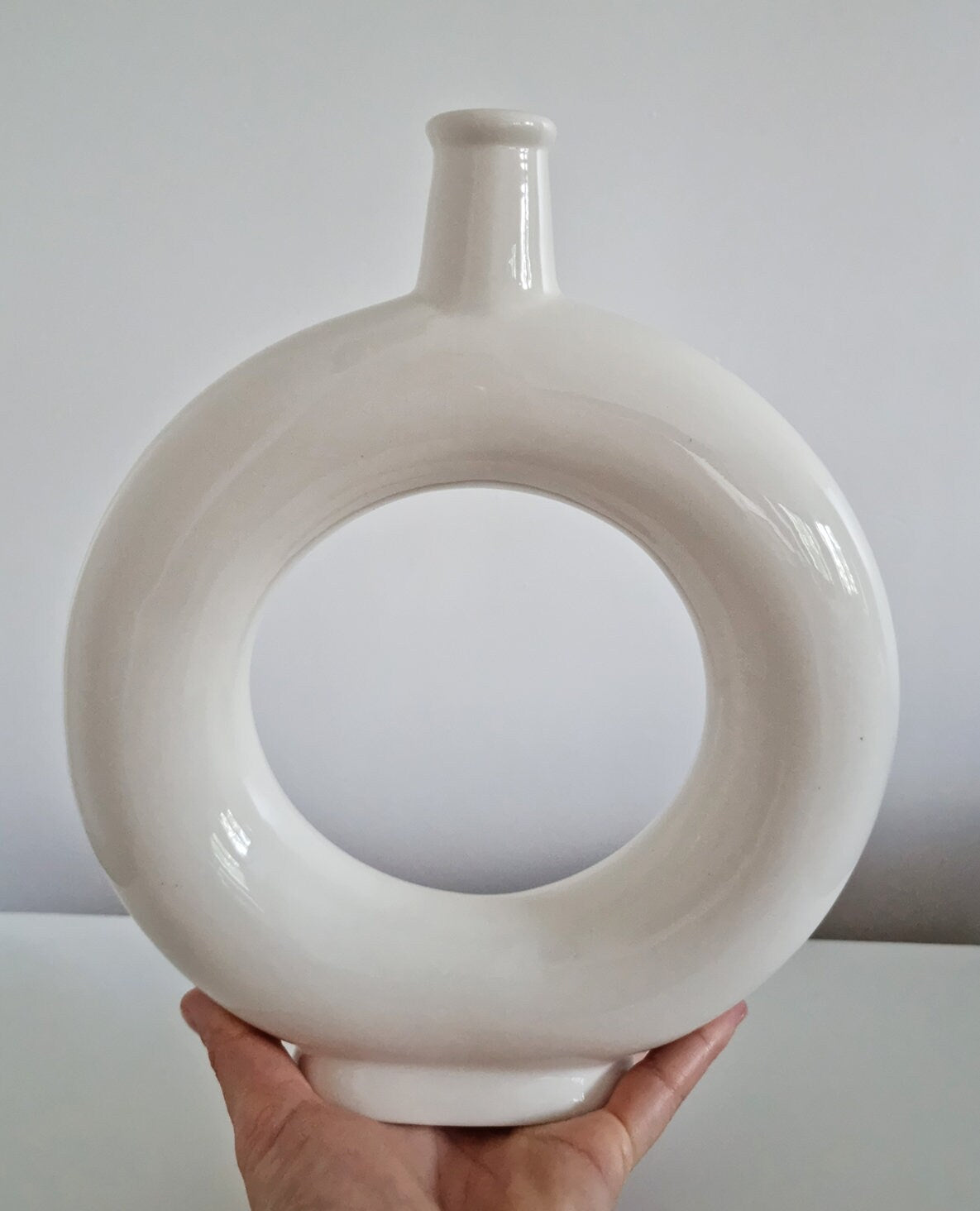 Minimalist Donut/Hole Ceramic Vase