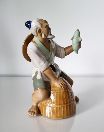 Vintage Shiwan Mudman Fisherman Figurine