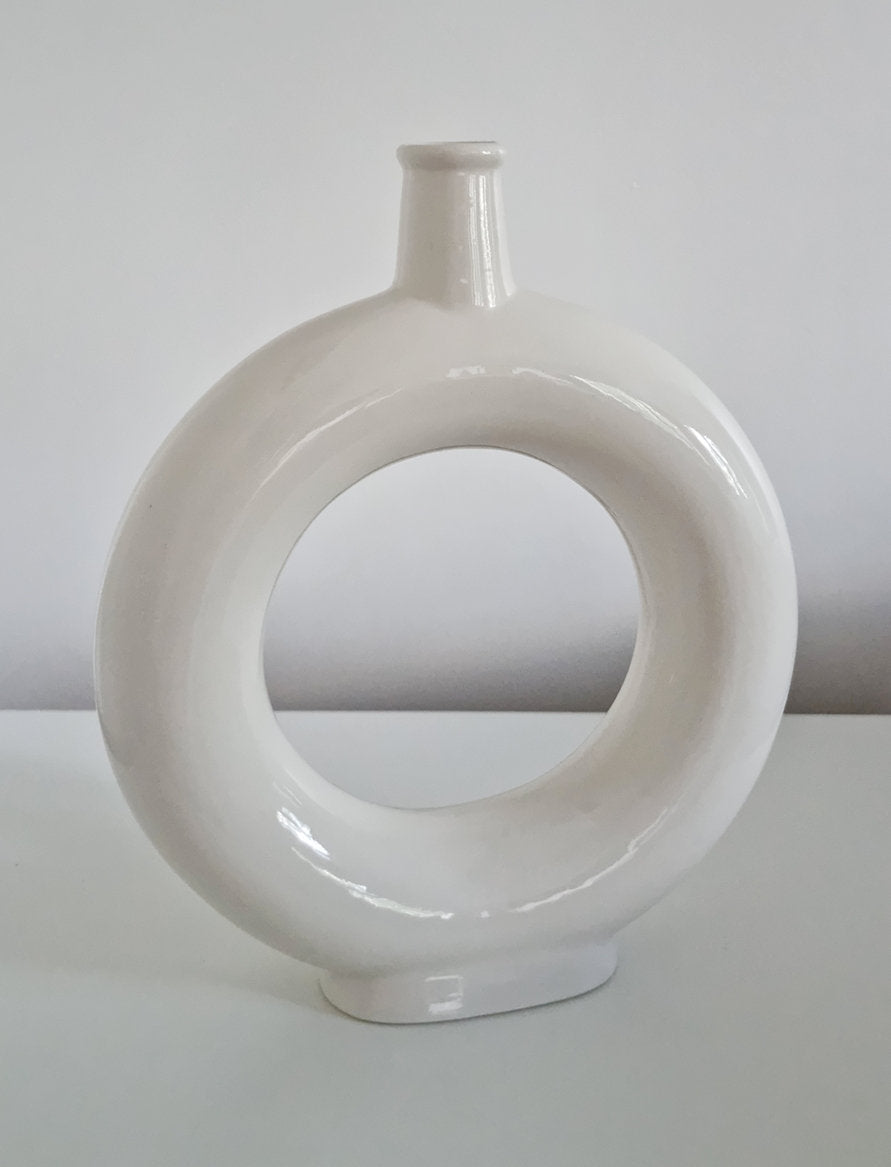 Minimalist Donut/Hole Ceramic Vase