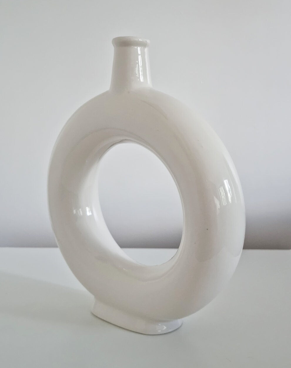 Minimalist Donut/Hole Ceramic Vase