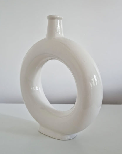 Minimalist Donut/Hole Ceramic Vase