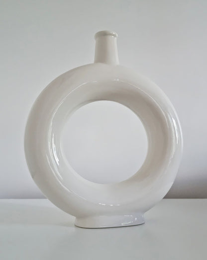 Minimalist Donut/Hole Ceramic Vase