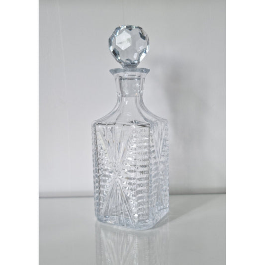 Mid-Century Lead Crystal Glass Decanter With Stopper