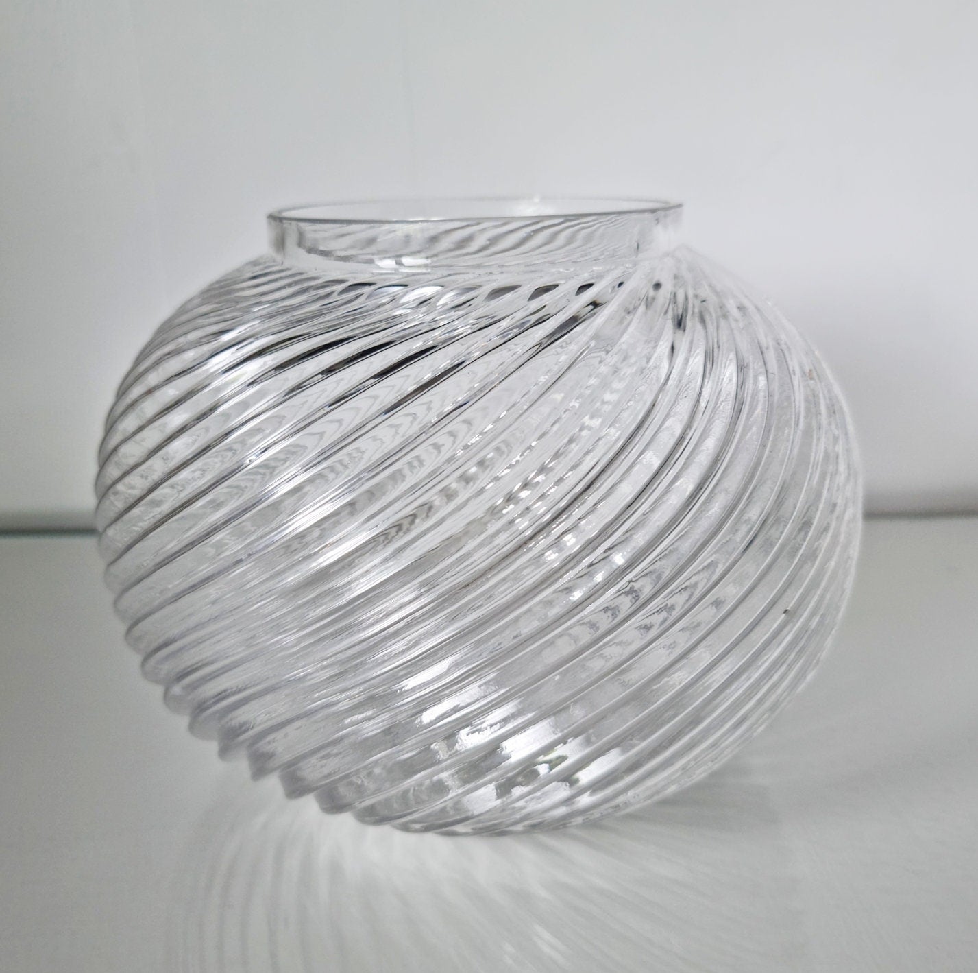 Vintage Swirled Glass Jar/Bowl