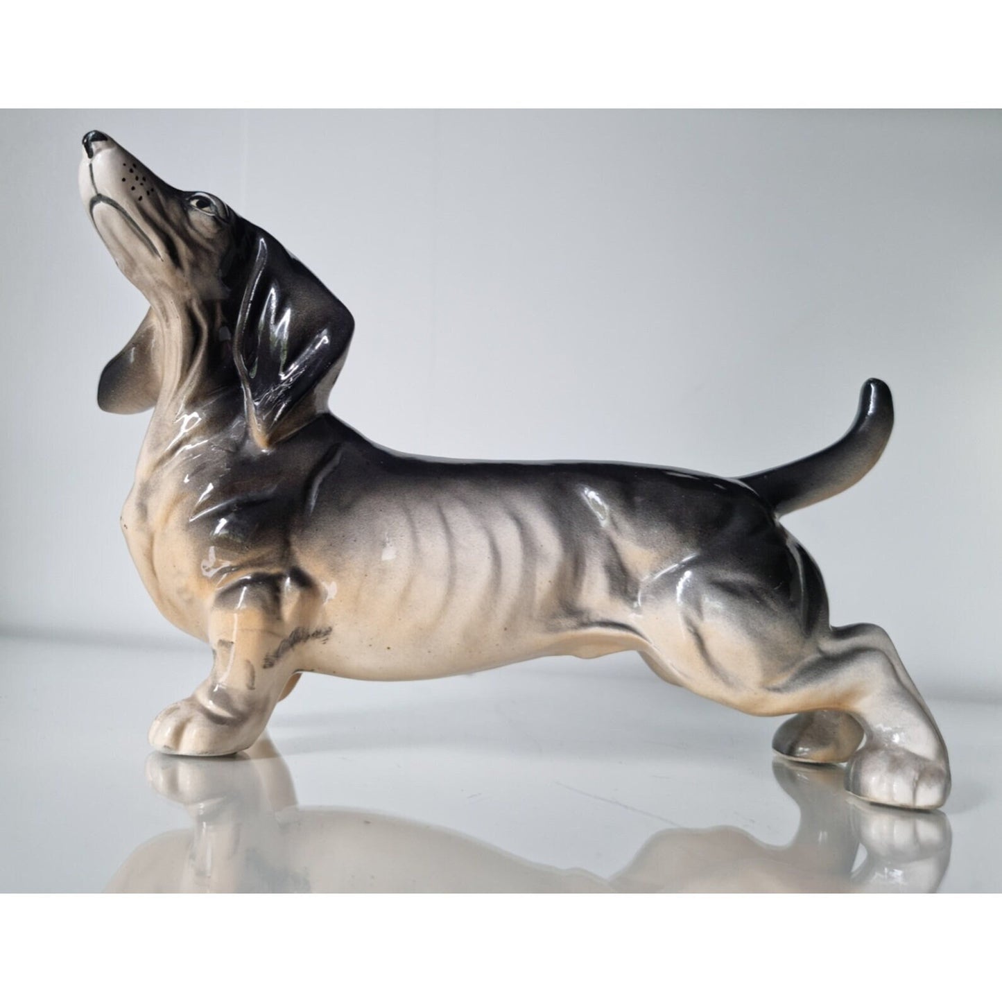 Vintage Porcelain Sausage Dachshund Dog Figurine