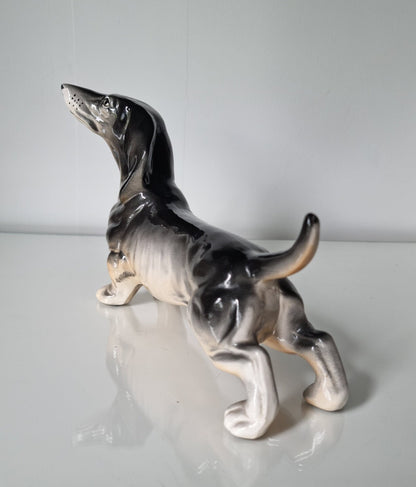 Vintage Porcelain Sausage Dachshund Dog Figurine