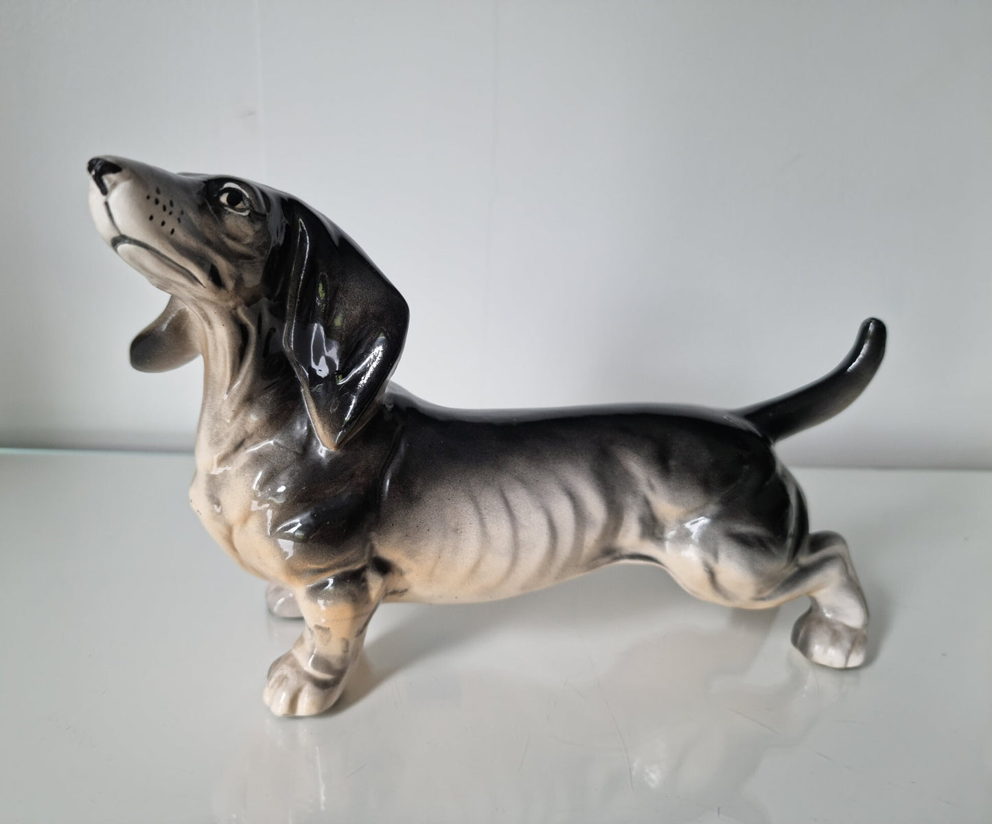 Vintage Porcelain Sausage Dachshund Dog Figurine