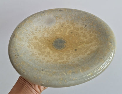 Vintage Retro Flat Speckled Glaze Pottery Bowl Dish