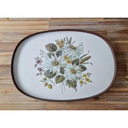 Vintage Large Floral Melamine Serving Tray