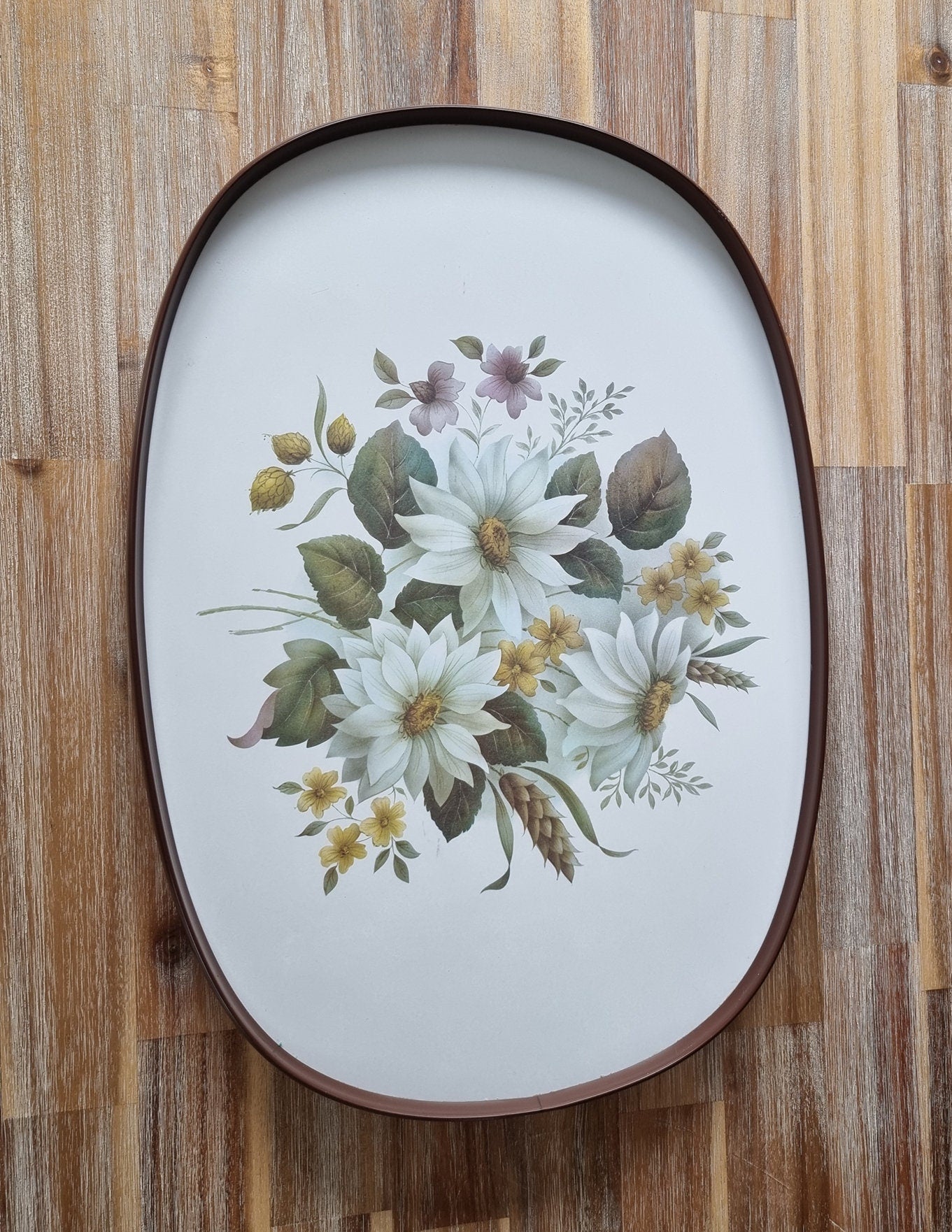 Vintage Large Floral Melamine Serving Tray