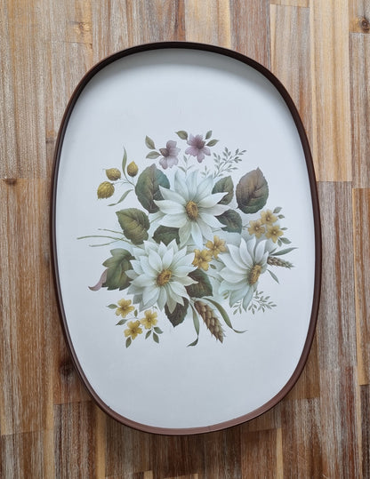 Vintage Large Floral Melamine Serving Tray