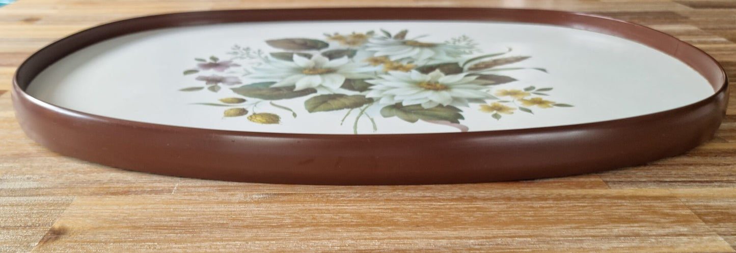 Vintage Large Floral Melamine Serving Tray
