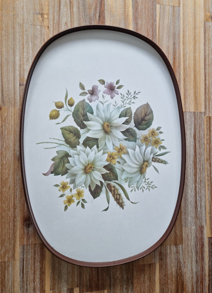 Vintage Large Floral Melamine Serving Tray