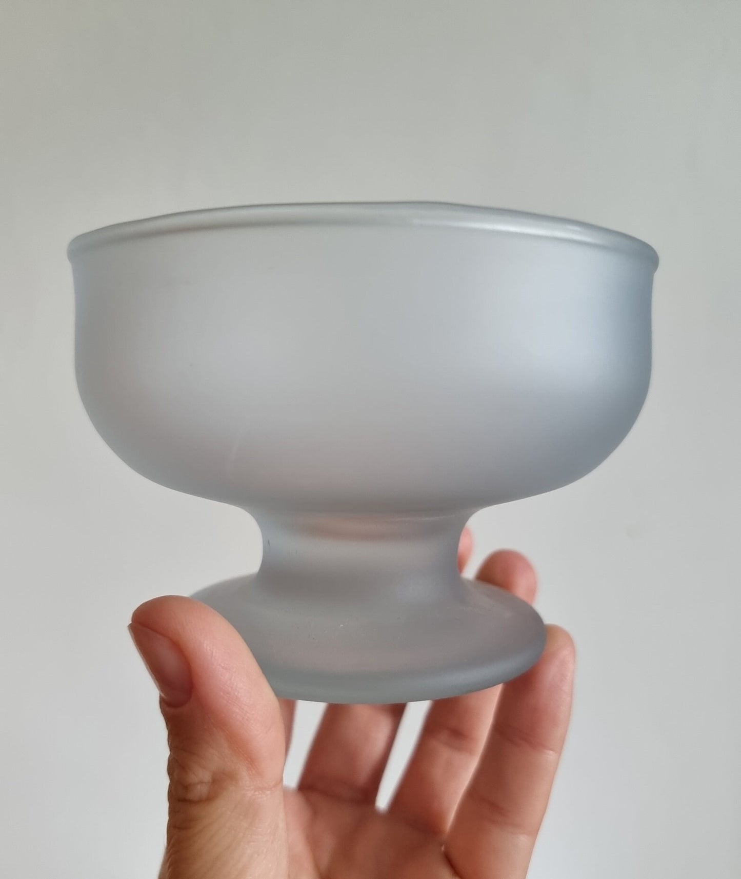 Retro Dema Coloured Frosted Glass Dessert Bowls, Set Of 4 Footed Sundae Glasses