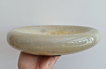 Vintage Retro Flat Speckled Glaze Pottery Bowl Dish