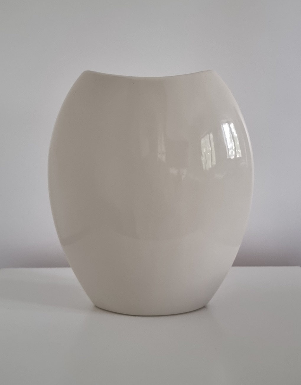 Vintage Ivory Ceramic Vase With Floral Details