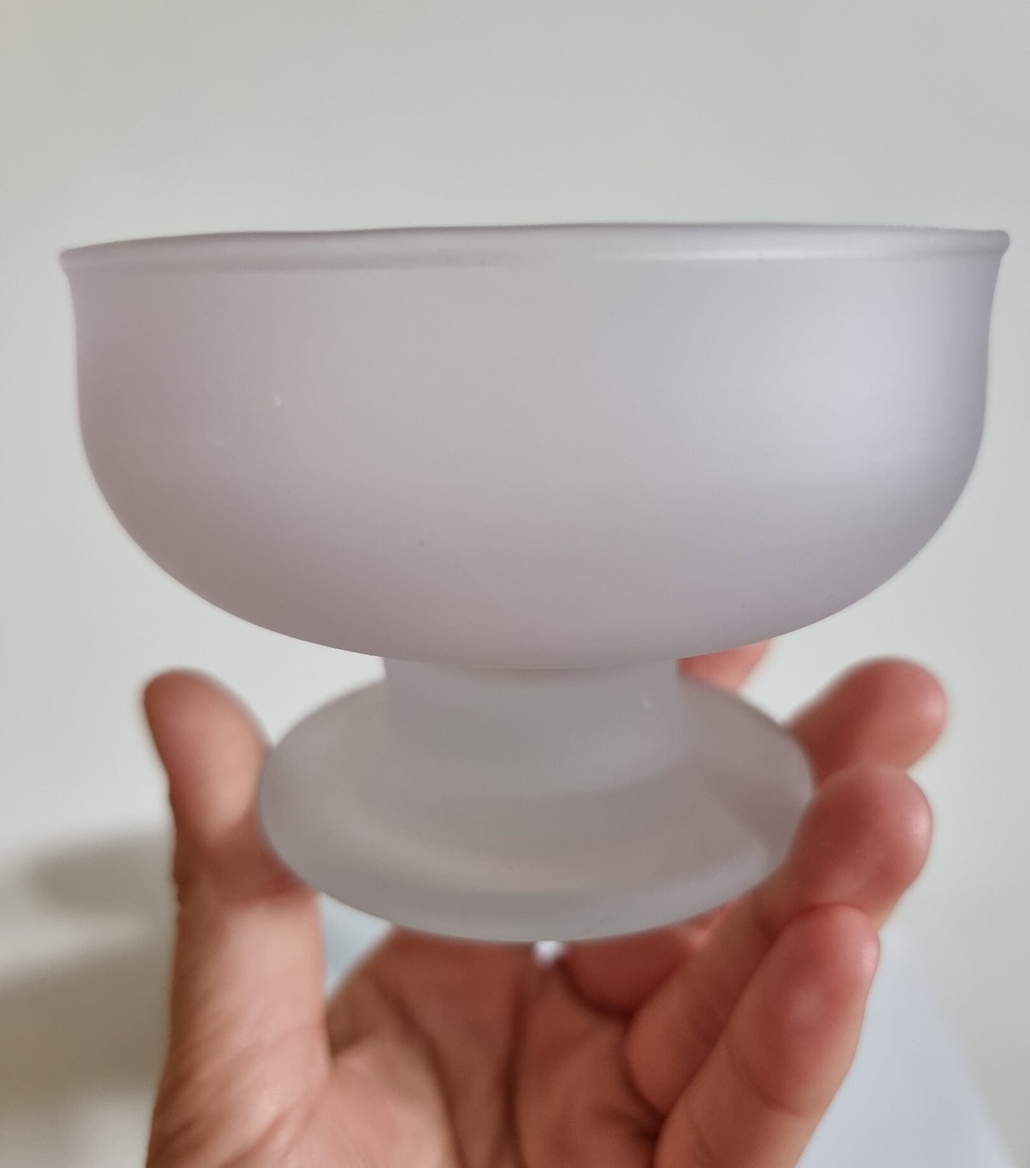 Retro Dema Coloured Frosted Glass Dessert Bowls, Set Of 4 Footed Sundae Glasses