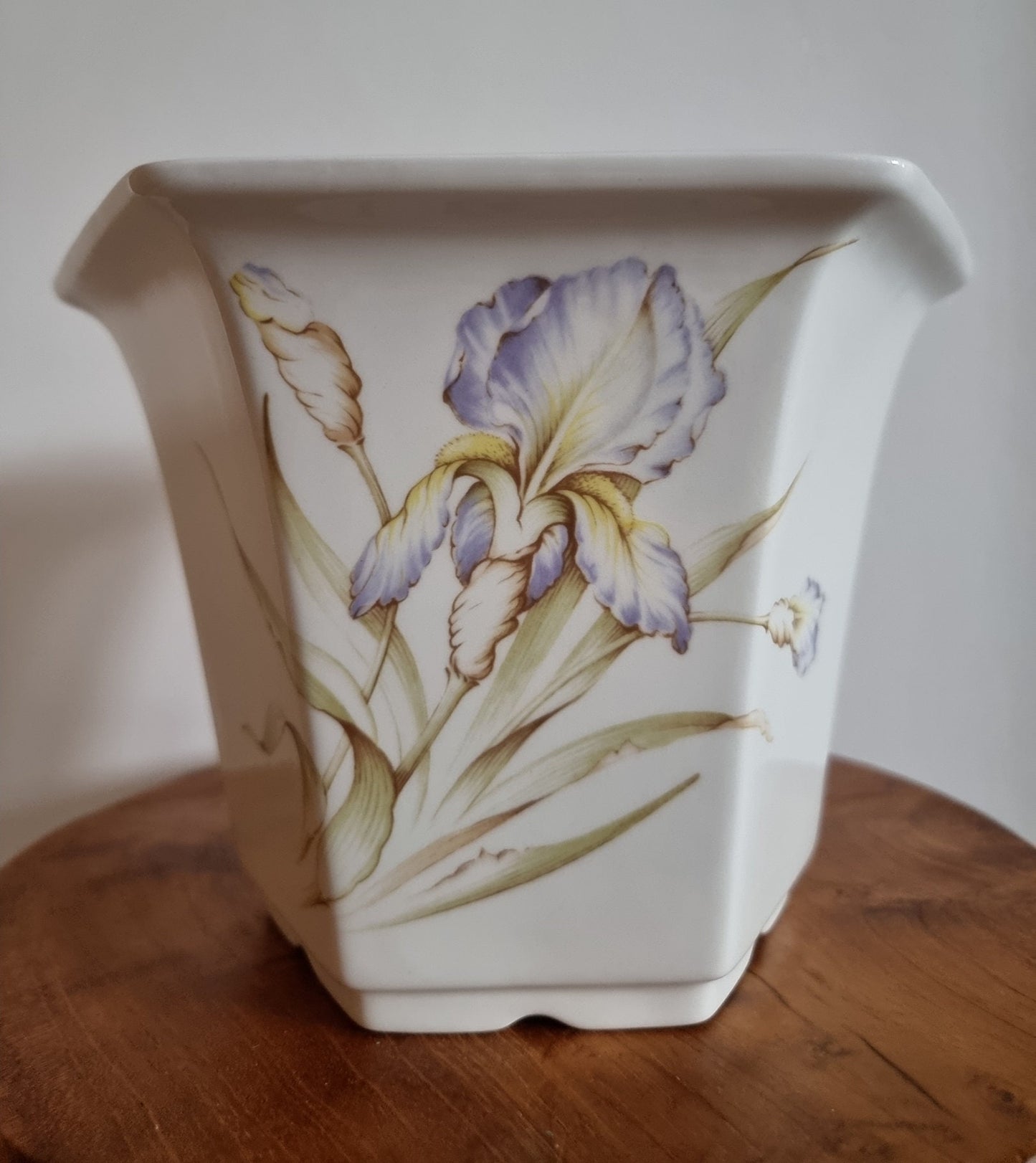 Royal Norfolk "Purple Iris" Staffordshire England Hexagonal Planter