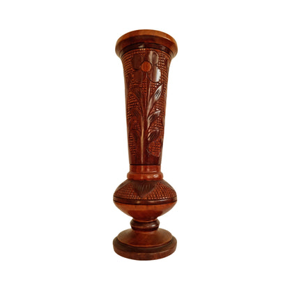 Vintage Retro Hand Carved Wooden Vase