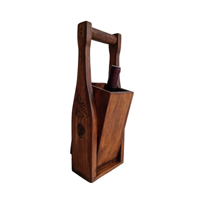 Vintage Wooden Wine Bottle Holder/Carrier