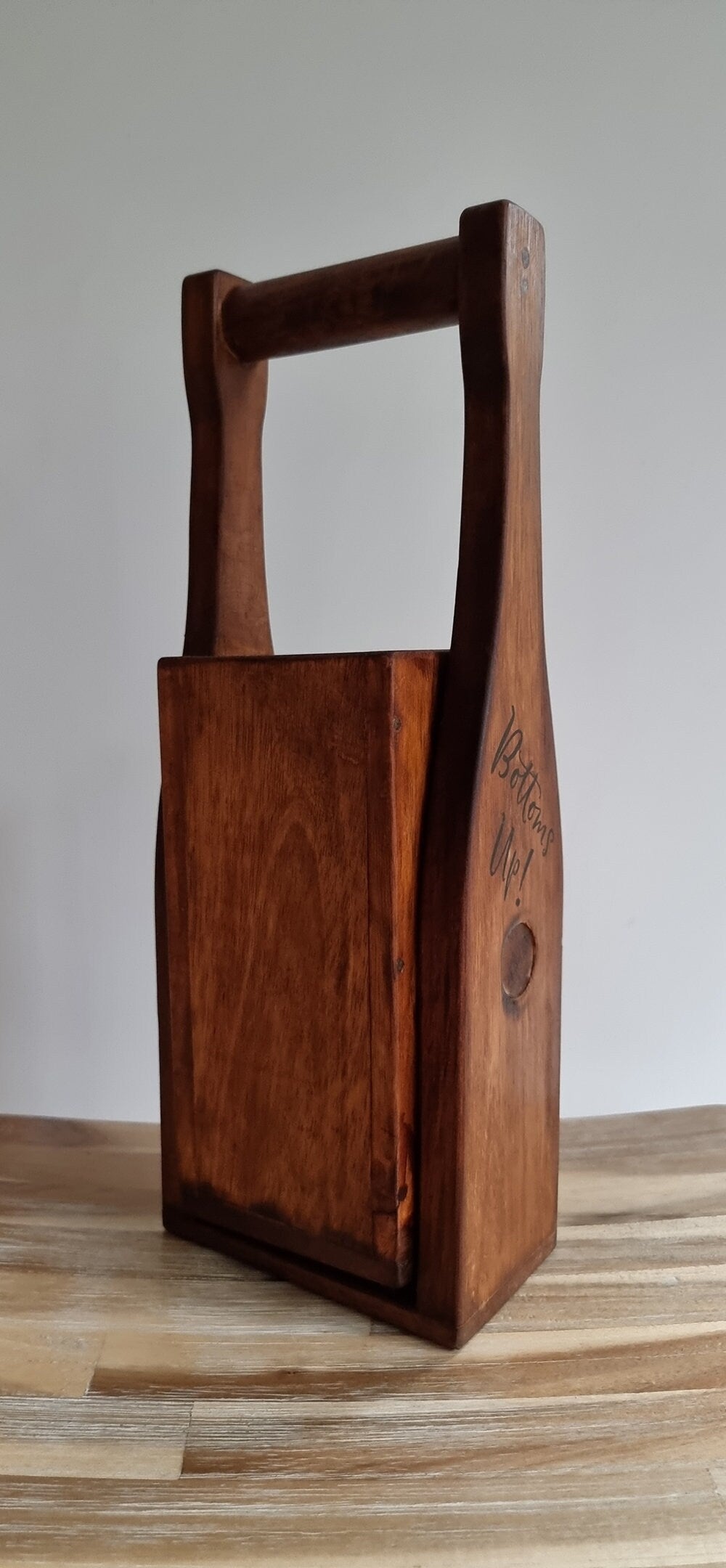 Vintage Wooden Wine Bottle Holder/Carrier