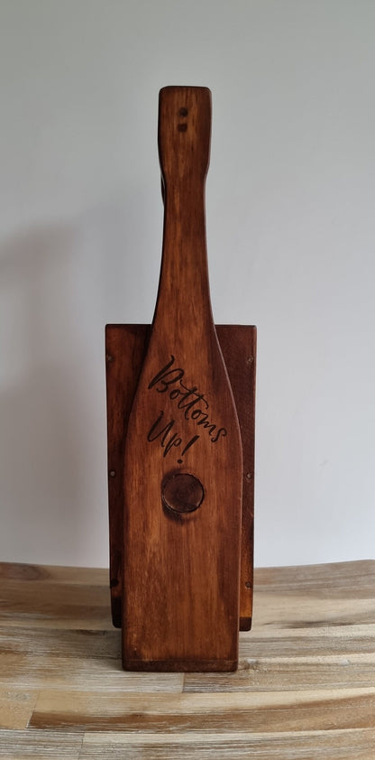 Vintage Wooden Wine Bottle Holder/Carrier