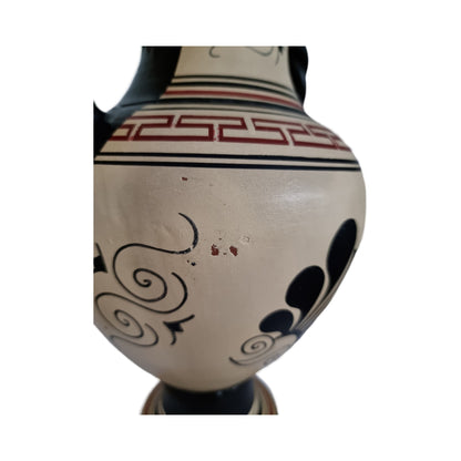 Vintage Large Hand Painted Greek Pottery Amphora Vase