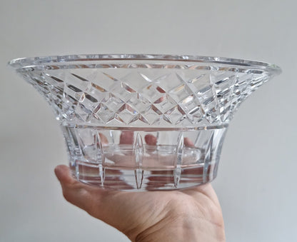 Vintage Bohemia Diamond Cut Lead Crystal Glass Bowl