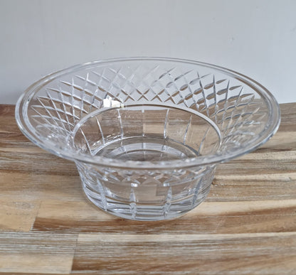 Vintage Bohemia Diamond Cut Lead Crystal Glass Bowl