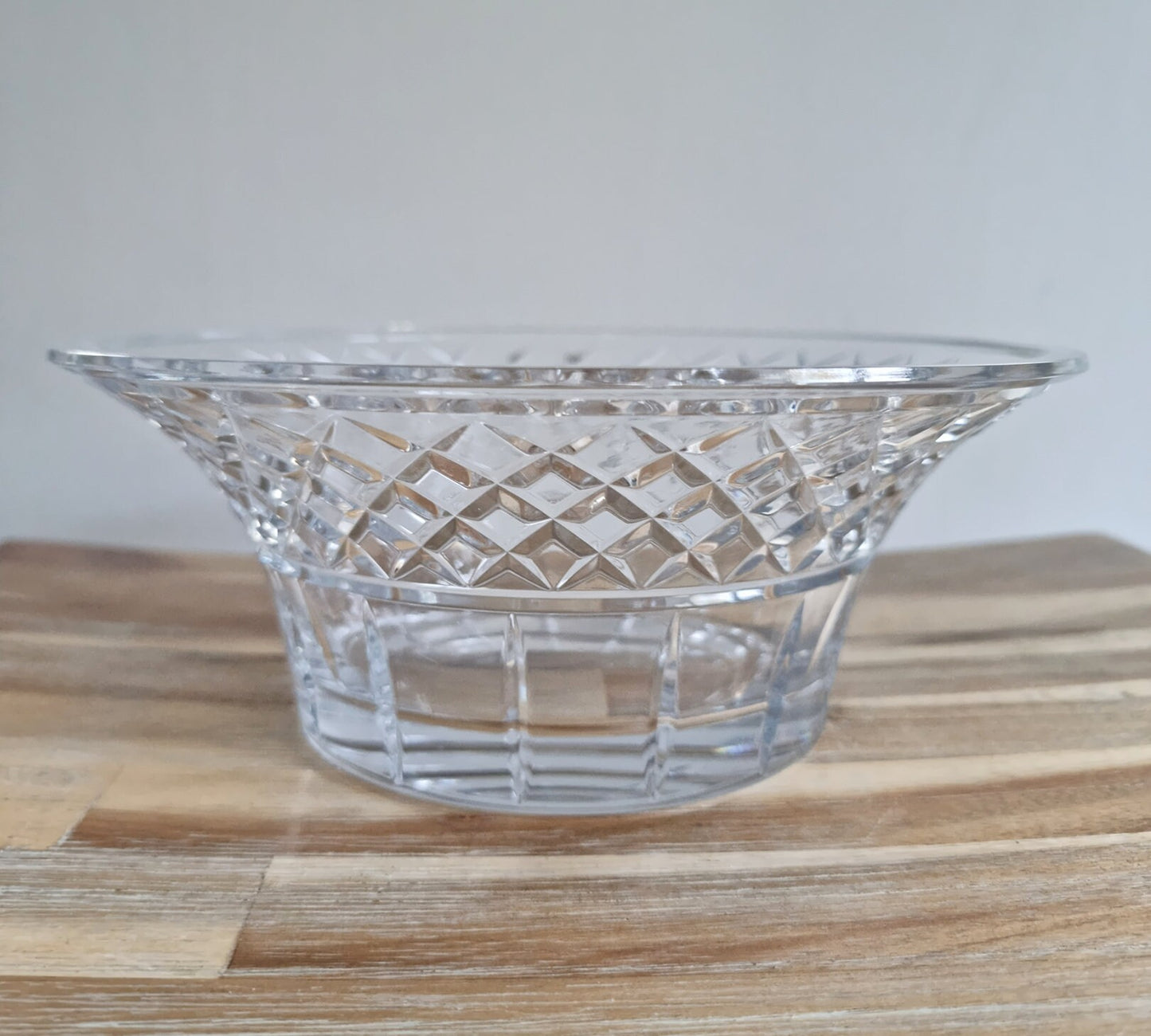 Vintage Bohemia Diamond Cut Lead Crystal Glass Bowl