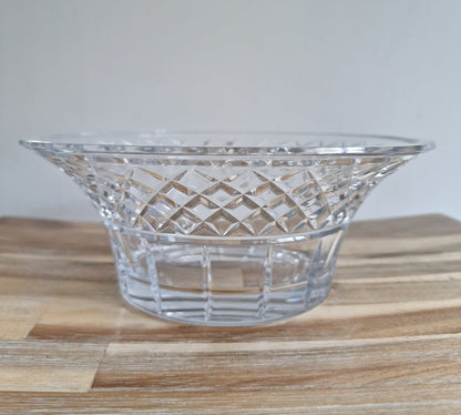 Vintage Bohemia Diamond Cut Lead Crystal Glass Bowl