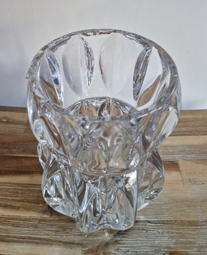 Stunning Vintage Thick & Heavy Glass Vase