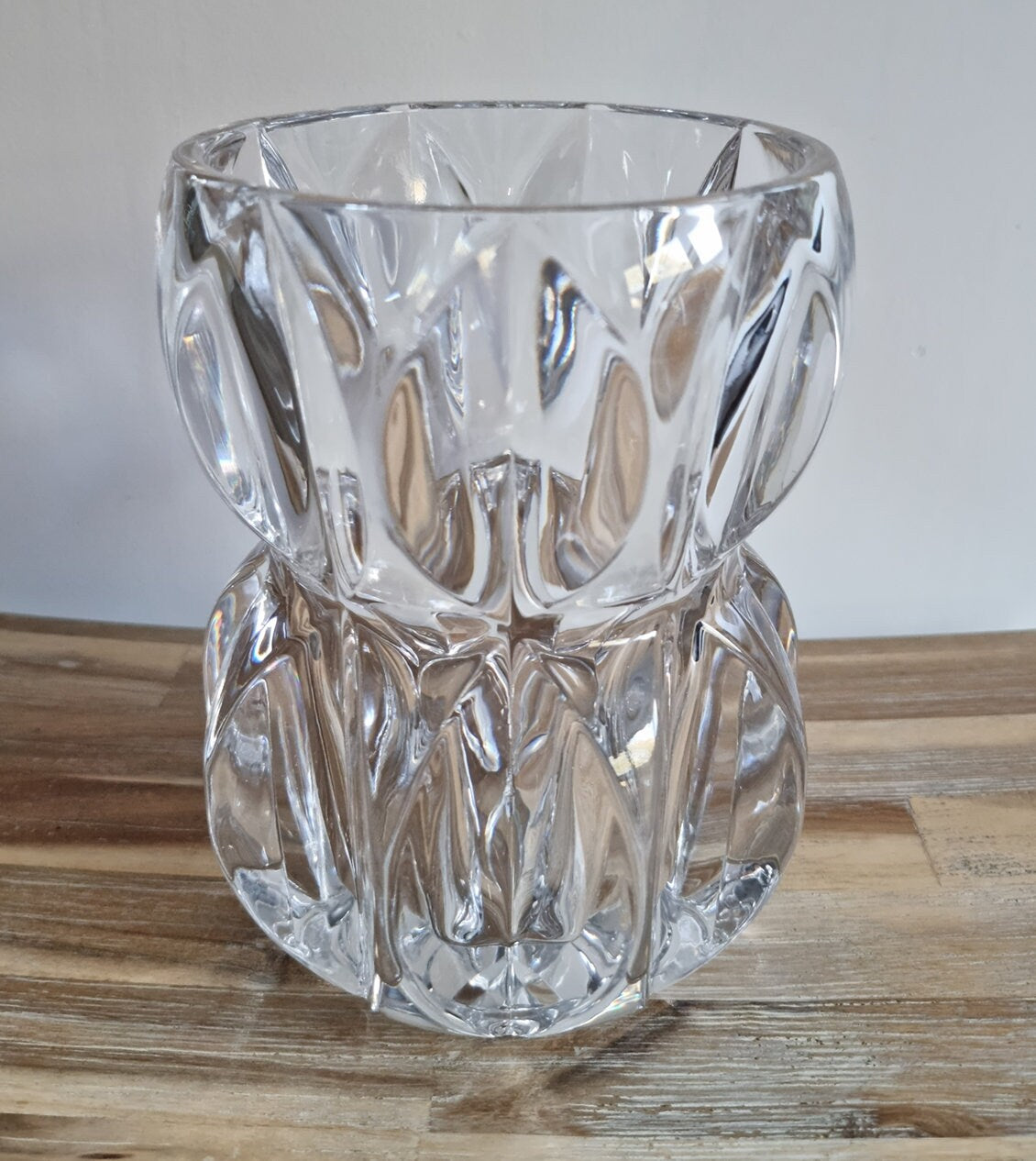 Stunning Vintage Thick & Heavy Glass Vase